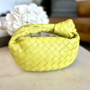 BOTTEGA VENETA KIWI LIME GREEN MINI JODIE INTRECCIATO BAG